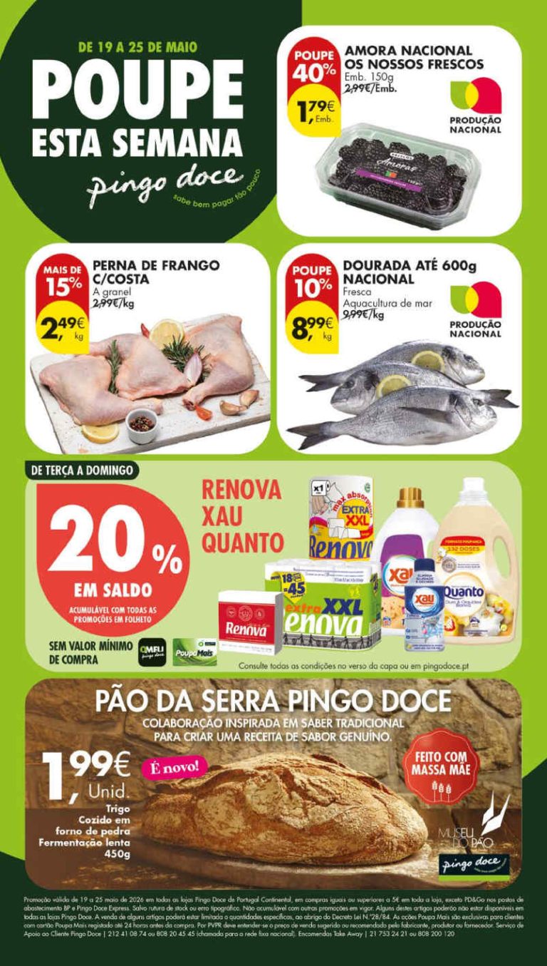 Antevisão Folheto Pingo Doce – Esta Semana Promoções 19 a 25 de maio