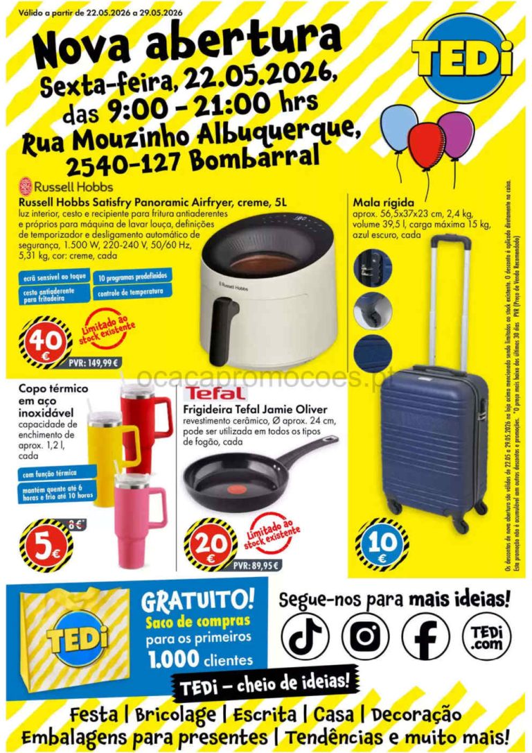 Folheto Tedi – Antevisão Promoções 22 a 28 de maio