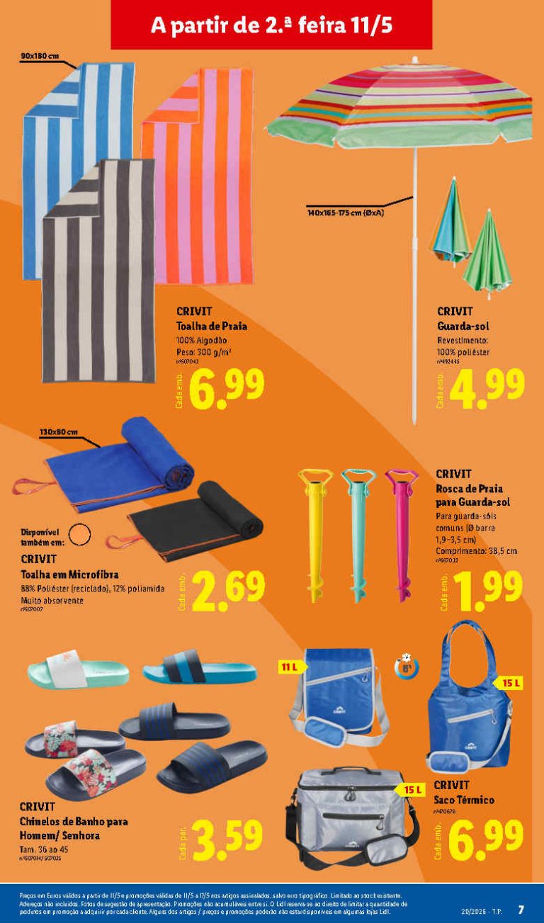 Folheto Lidl Praia – Antevisão bazar Promoções 11 a 17 de maio