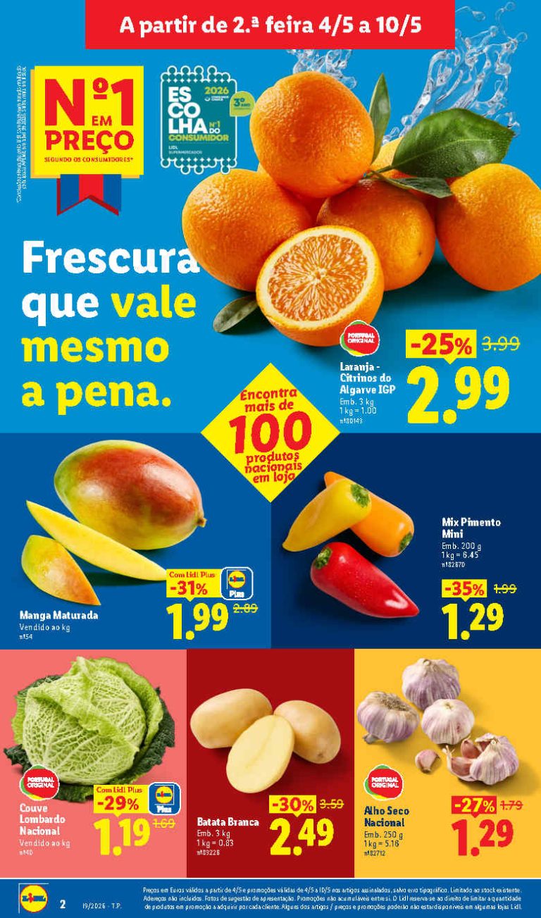 Folheto Lidl Frescos: Antevisão Promoções 4 a 10 de maio