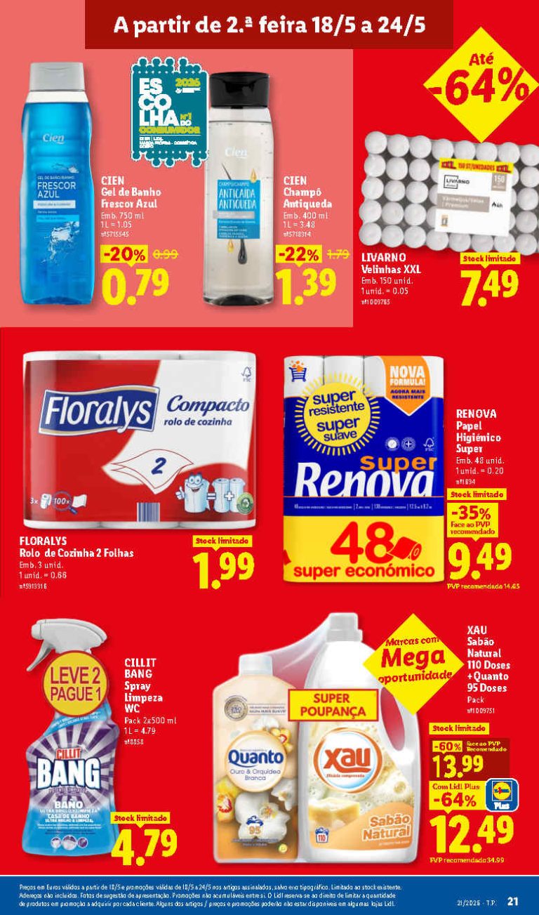 Folheto Lidl Limpeza e Beleza – Antevisão Promoções 18 a 24 de maio