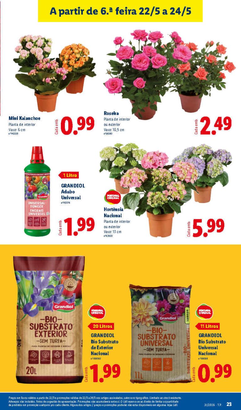 Folheto Lidl Flores – Antevisão bazar Promoções 22 a 24 de maio