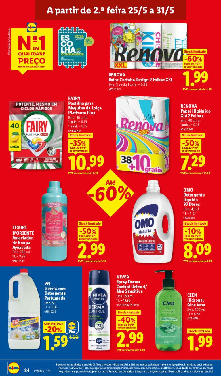 Folheto Lidl Limpeza e Beleza – Antevisão Promoções 25 a 31 de maio