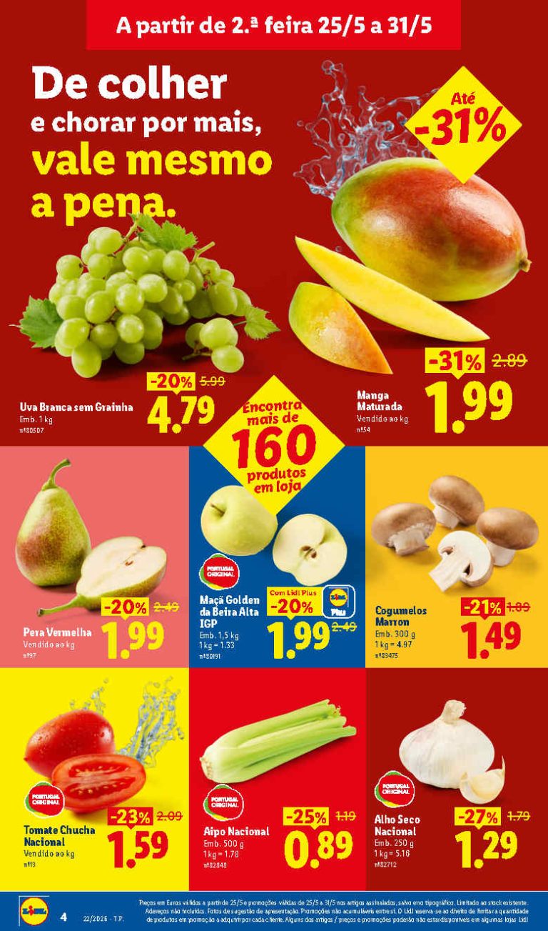 Folheto Lidl Frescos – Antevisão Promoções 25 a 31 de maio