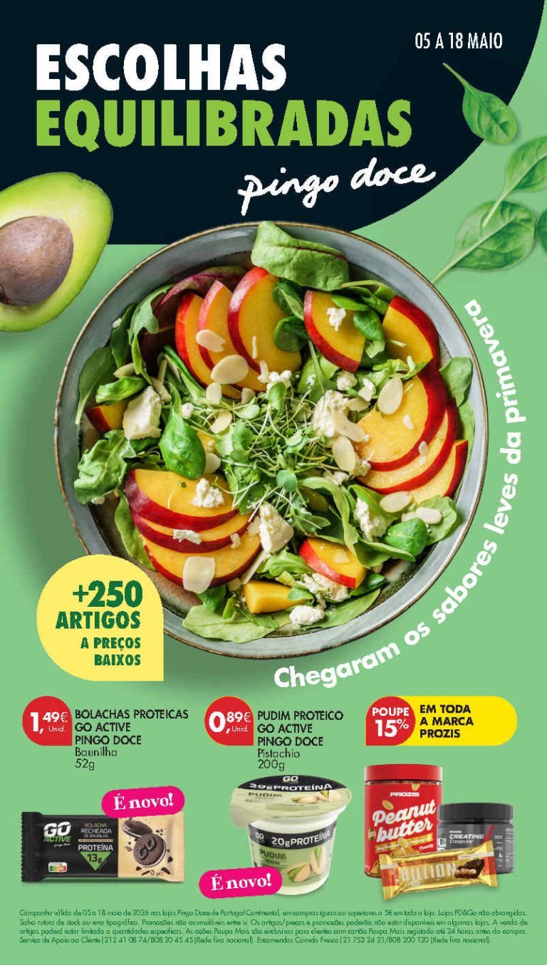Folheto Pingo Doce Escolhas Equilibradas: Antevisão Promoções 5 a 18 de maio