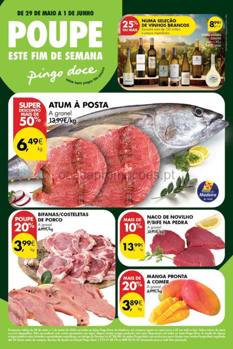 Folheto Pingo Doce Madeira Fim de Semana – Antevisão Promoções 29 maio a 1 junho