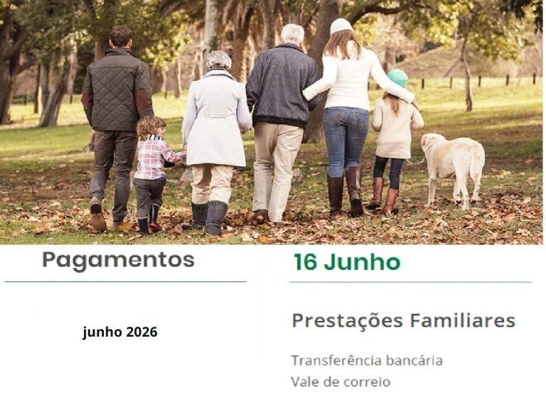 Abono de Família e Prestações Familiares – data de pagamento Subsídio em junho