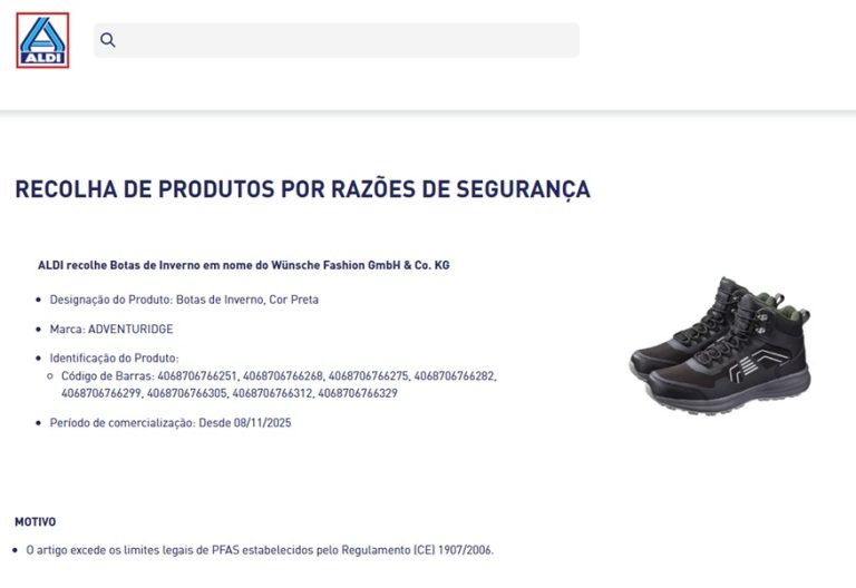 ALDI alerta para recolha Botas de Inverno por razões de segurança