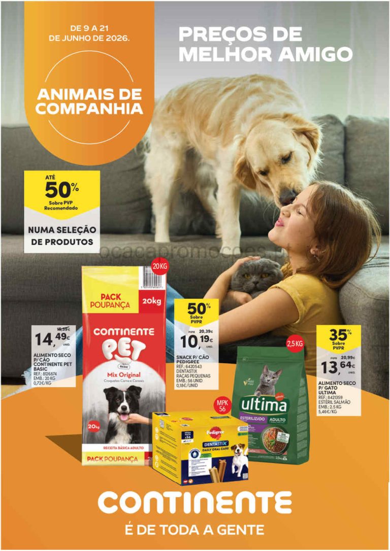 Folheto Continente Feira Animal – Antevisão Promoções 9 a 21 de junho