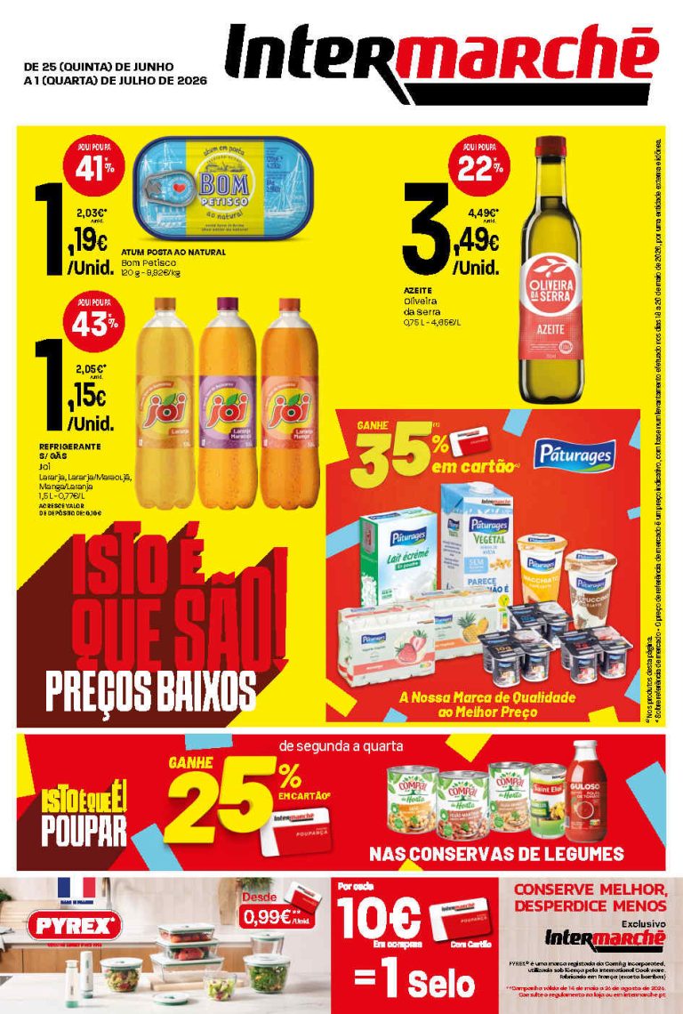 Folheto Intermarché – Antevisão Promoções 25 junho a 1 julho