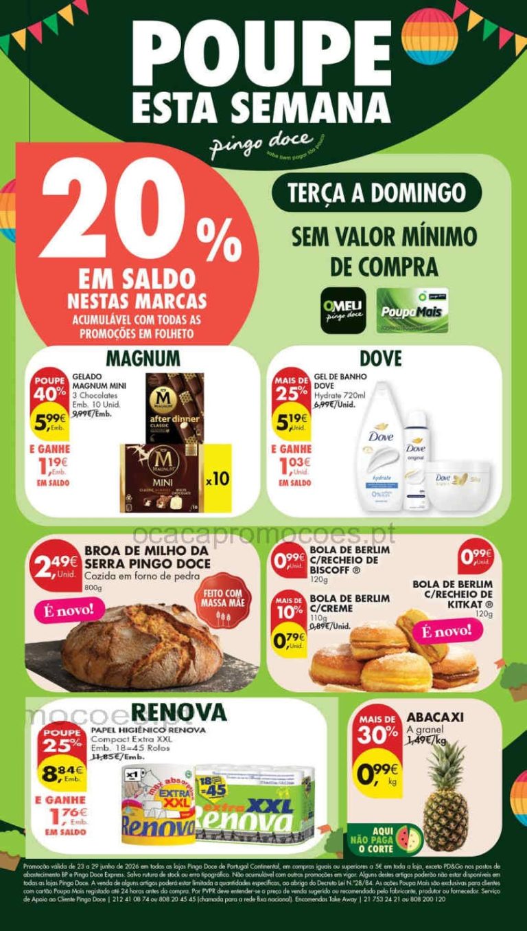 Antevisão Folheto Pingo Doce – Esta Semana Promoções 23 a 29 de junho