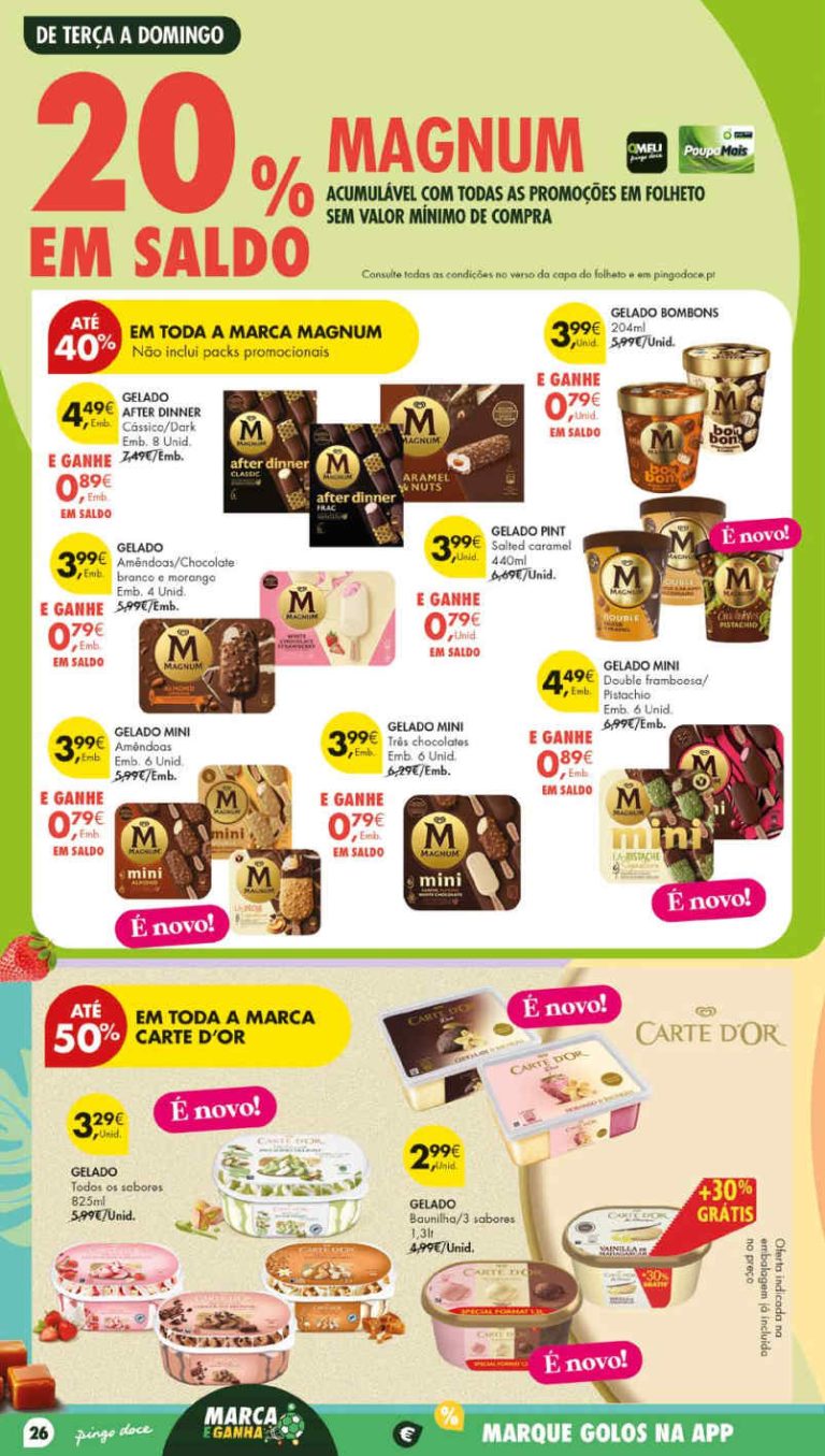 Folheto Pingo Doce gelados – Antevisão Promoções 23 a 29 de junho