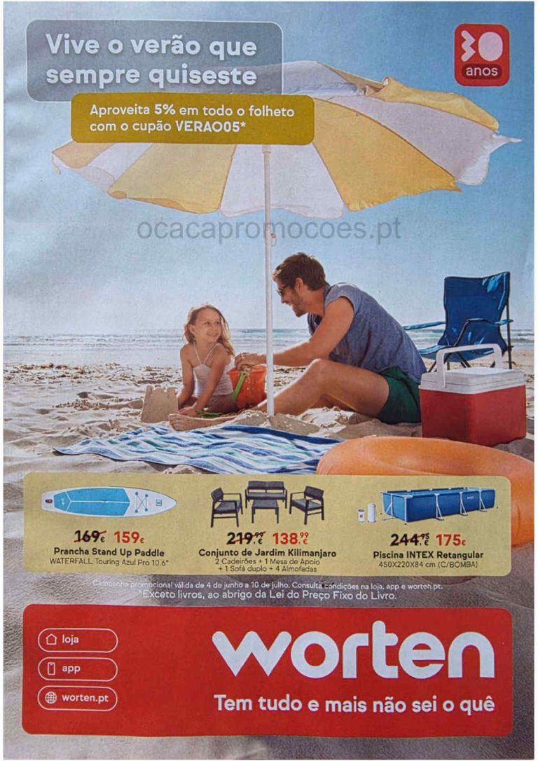Folheto Worten Verão – Antevisão Promoções 4 junho a 10 julho