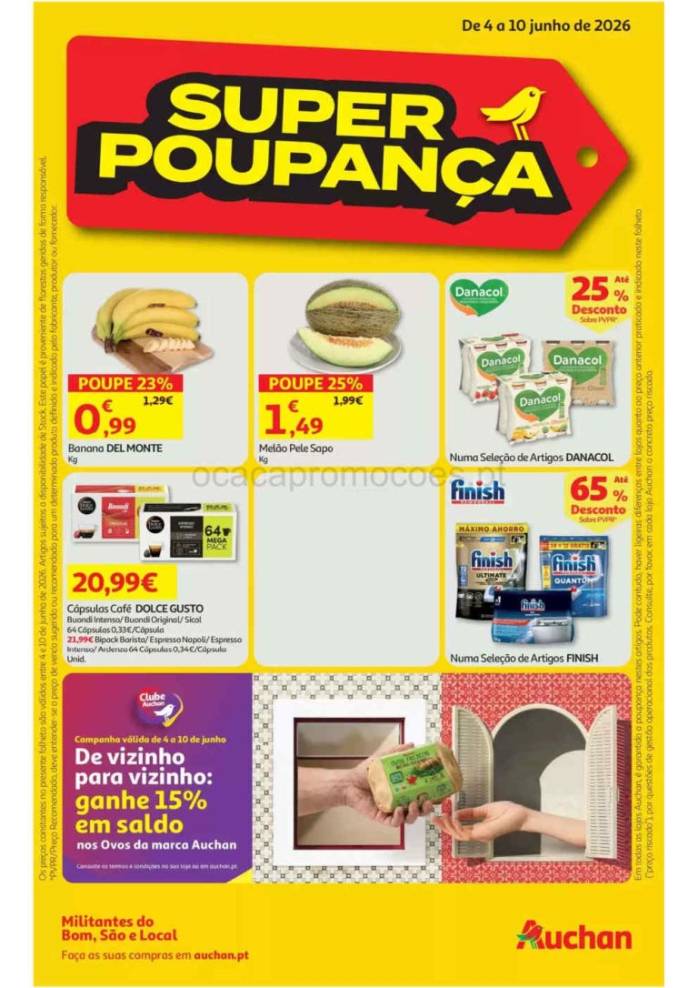 Folheto Auchan – Antevisão Promoções 4 a 10 de junho