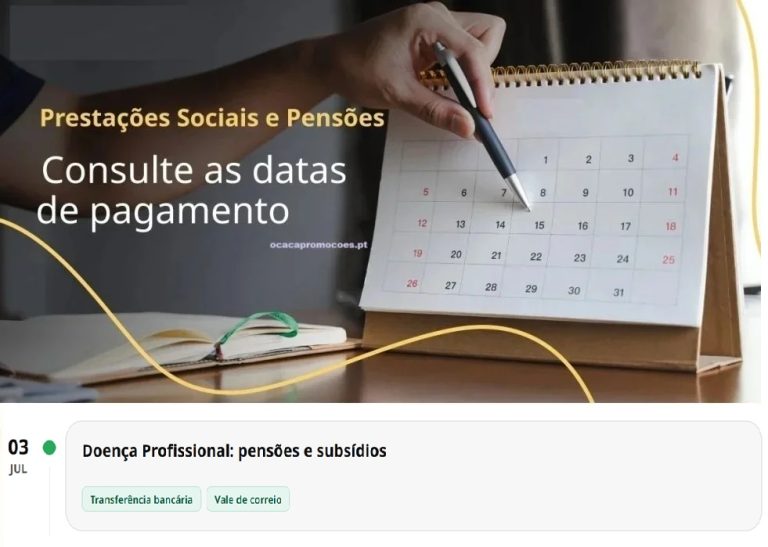 Subsídios – Datas pagamento Segurança Social Esta Semana 29 junho a 3 julho
