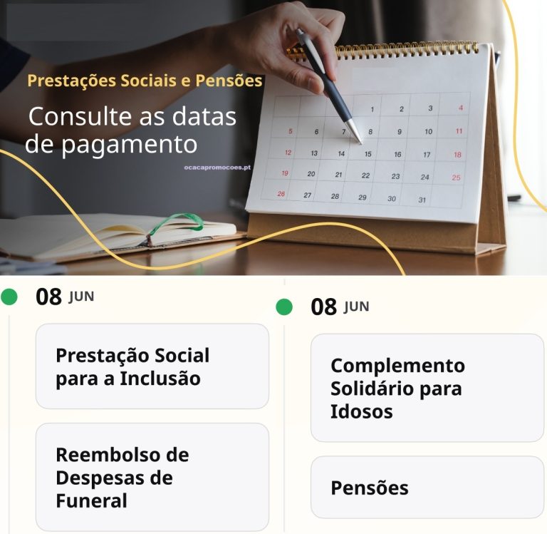 Subsídios – Datas pagamento Segurança Social Esta Semana 8 a 12 de junho