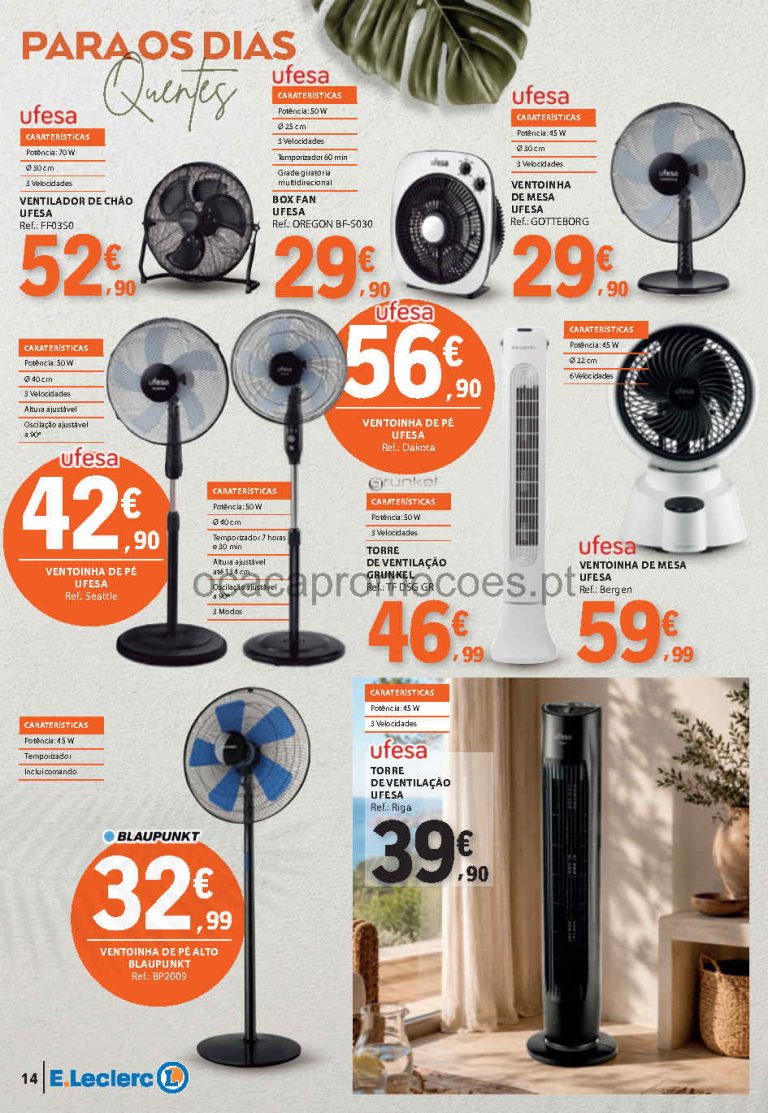 Folheto E Leclerc climatização – Antevisão Promoções bazar até 28 junho