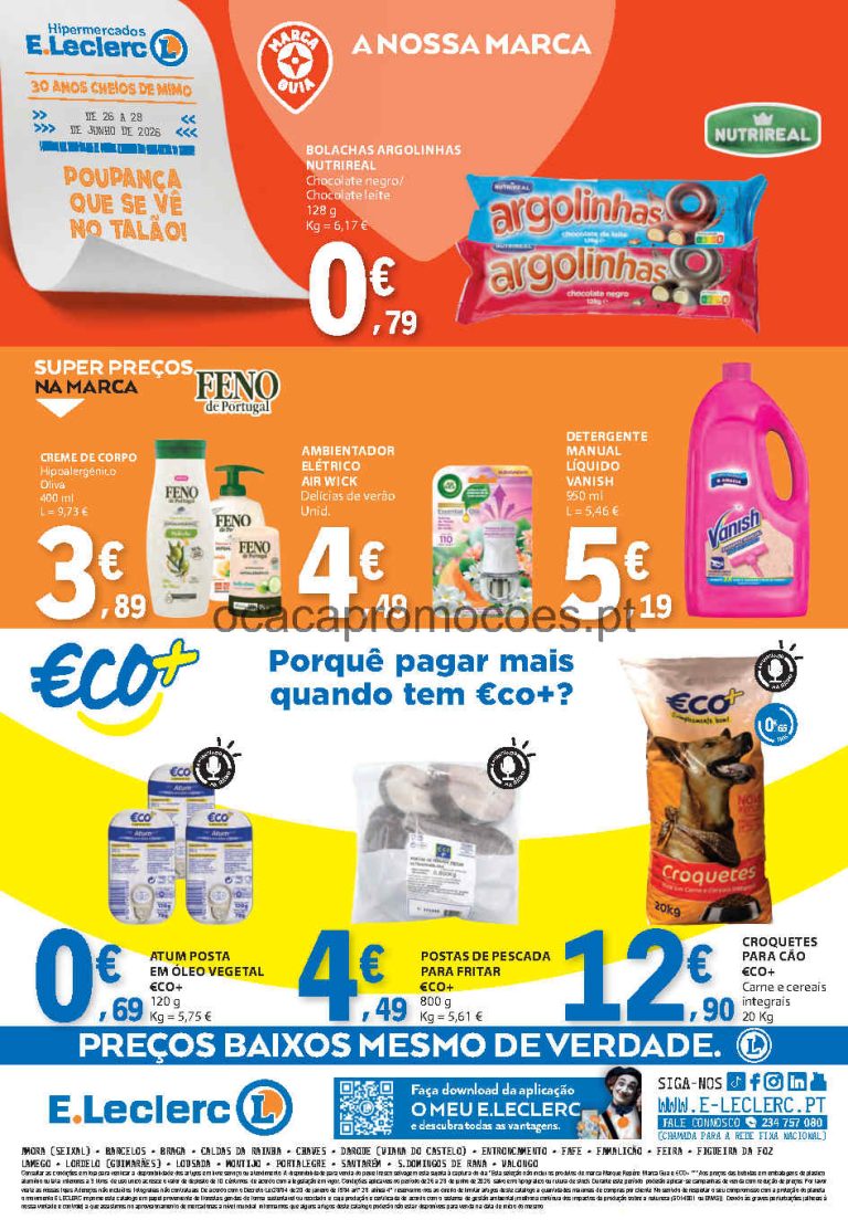 Folheto E Leclerc Fim de Semana – Antevisão Promoções 26 a 28 de junho