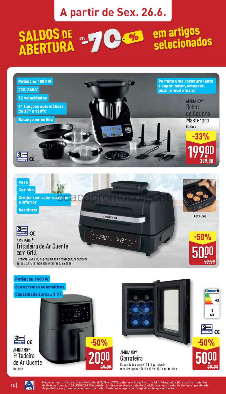 Folheto Aldi Aberturas – Antevisão Promoções Bazar 26 junho a 3 julho