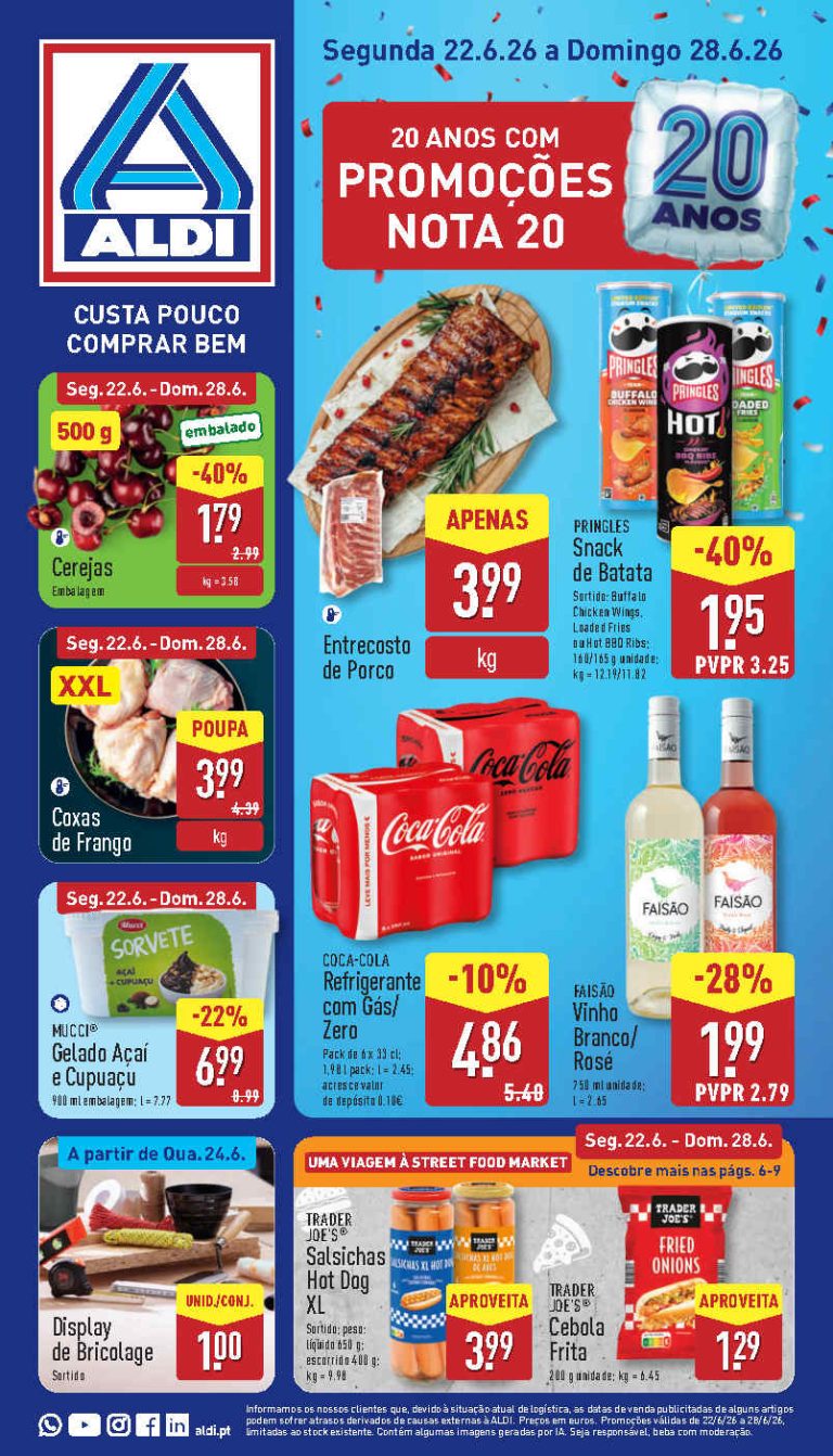 Folheto ALDI – Antevisão Promoções 22 a 28 de junho