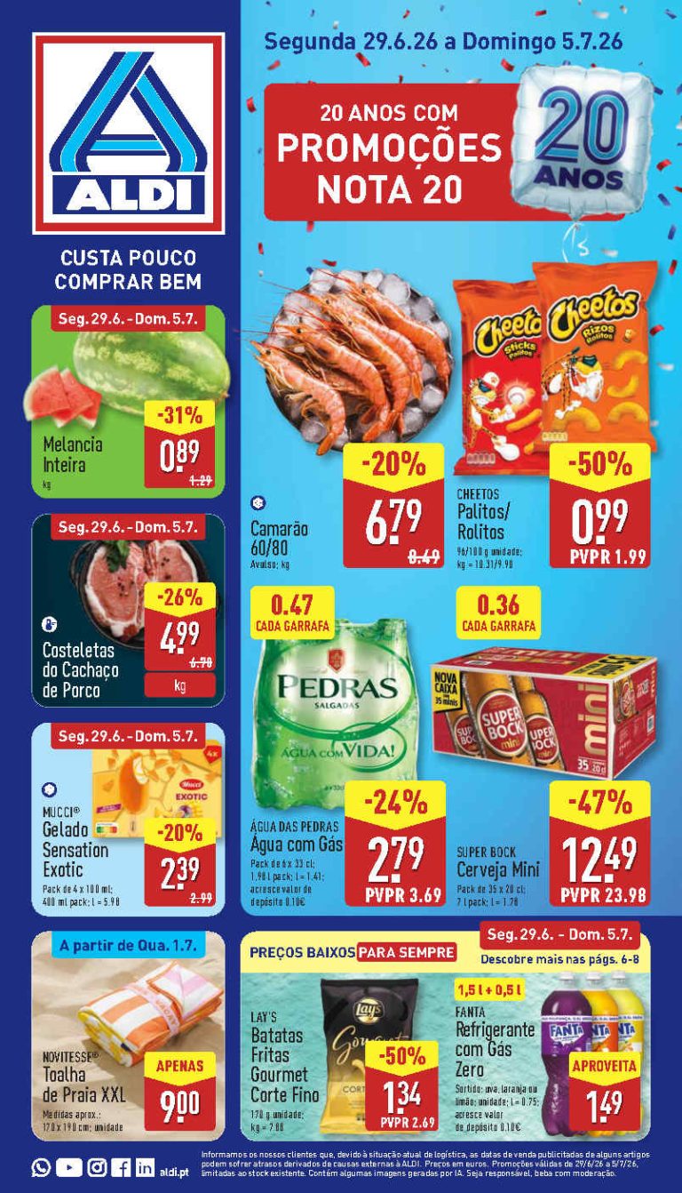 Folheto Aldi – Antevisão Promoções 29 junho a 5 julho