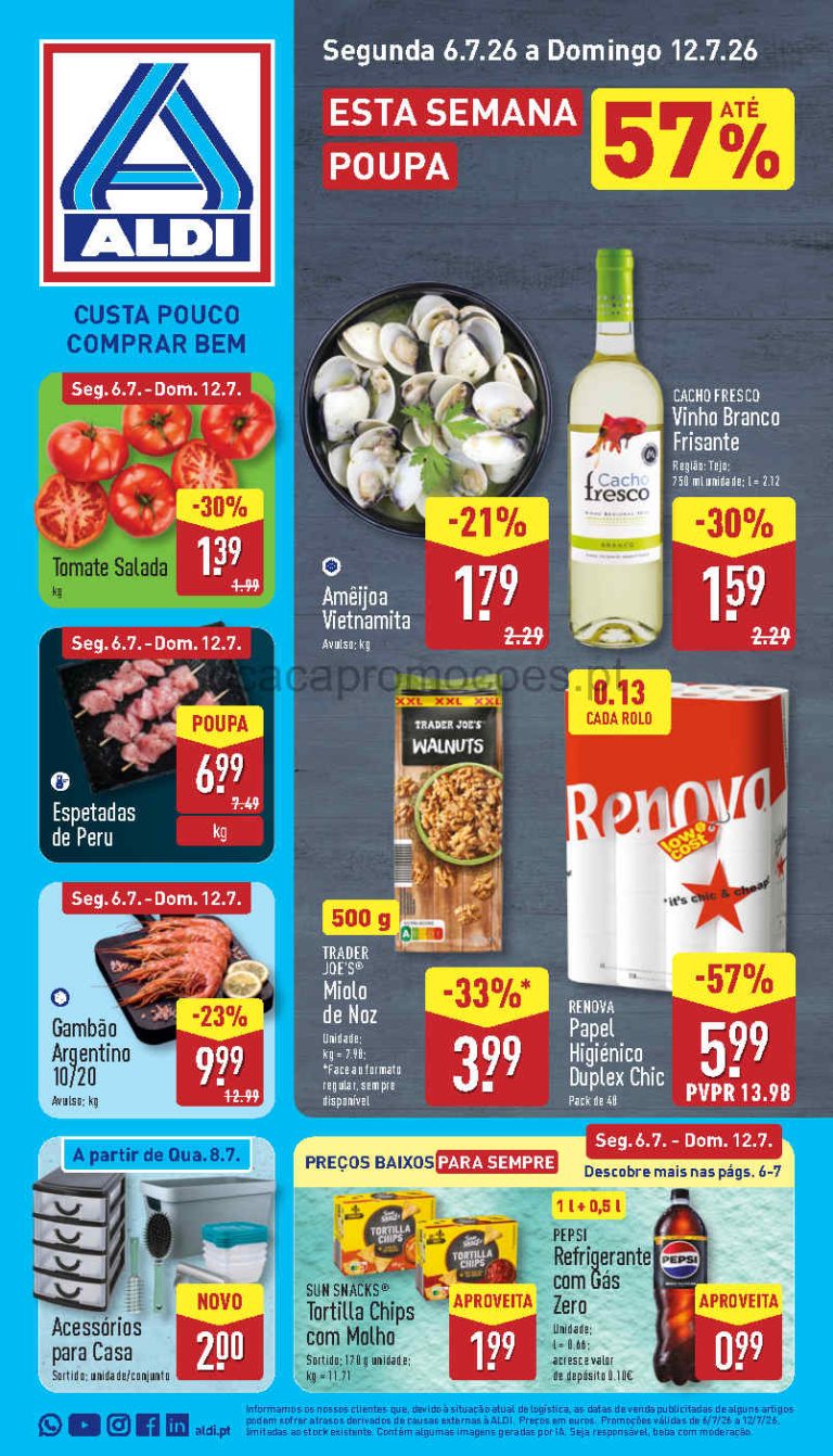 Folheto Aldi – Antevisão Promoções 6 a 12 de julho