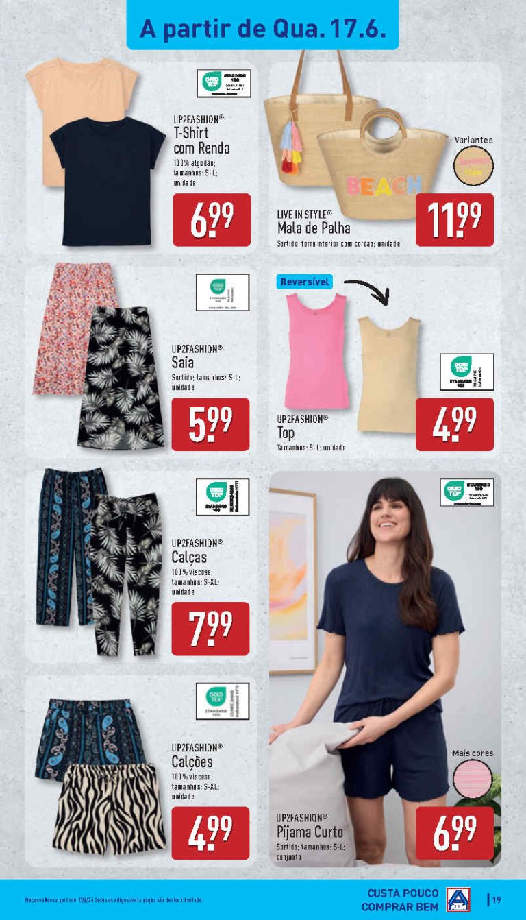 Folheto Aldi moda bazar – Antevisão Promoções 17 a 21 de junho