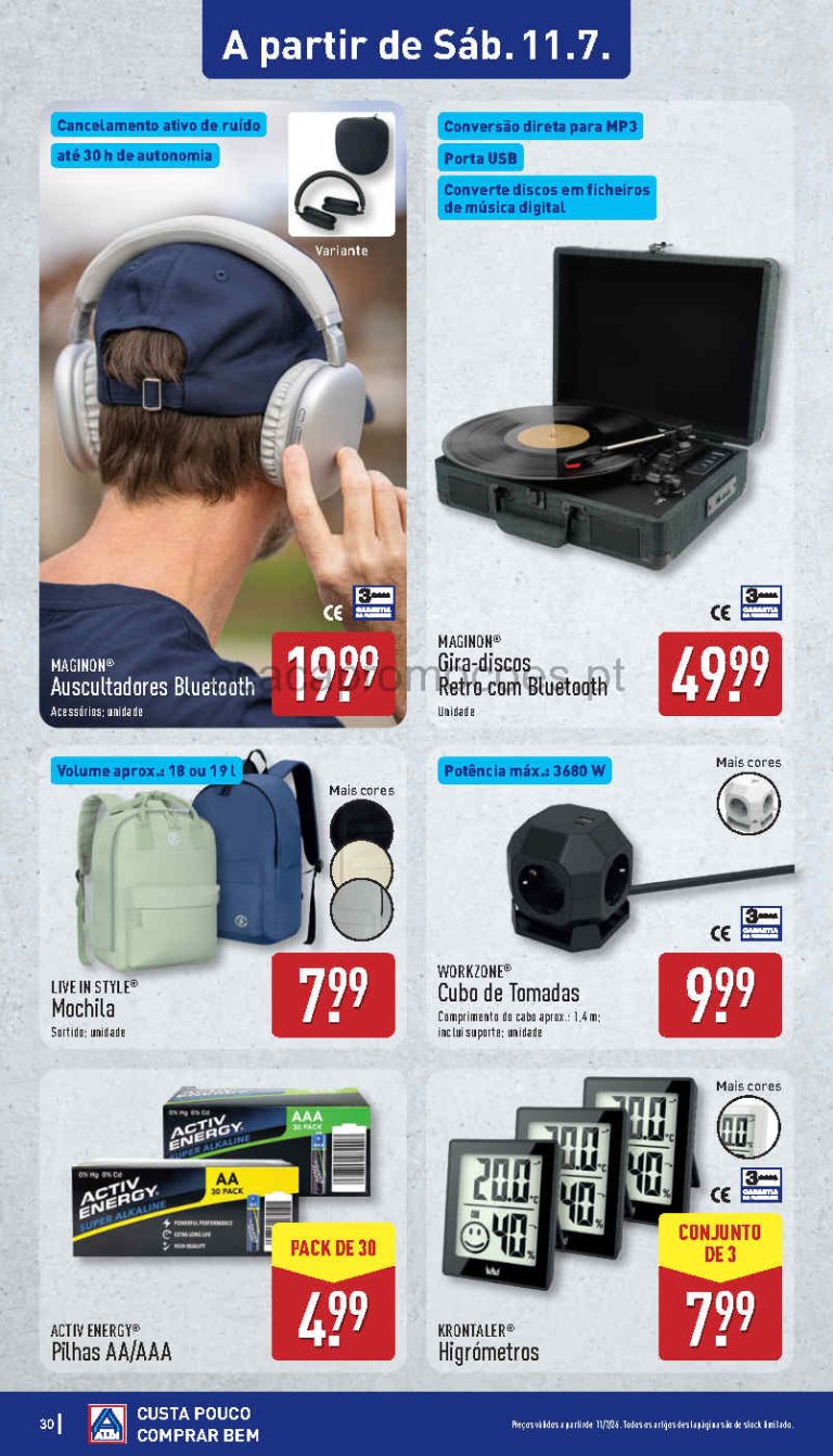 Folheto Aldi tecnologia – Antevisão bazar Promoções 11 a 12 de julho