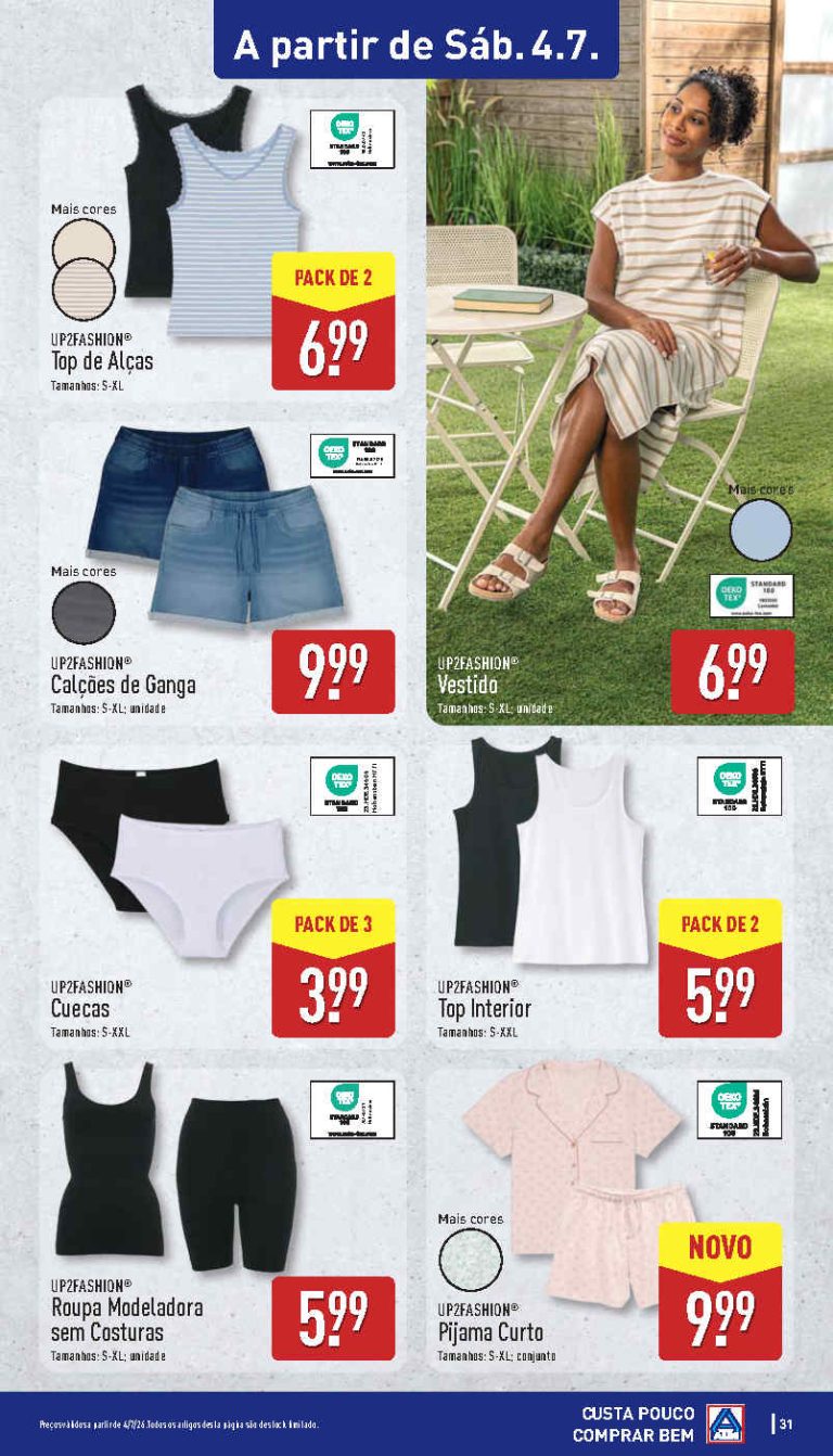 Folheto Aldi moda bazar – Antevisão Promoções de 4 a 5 julho