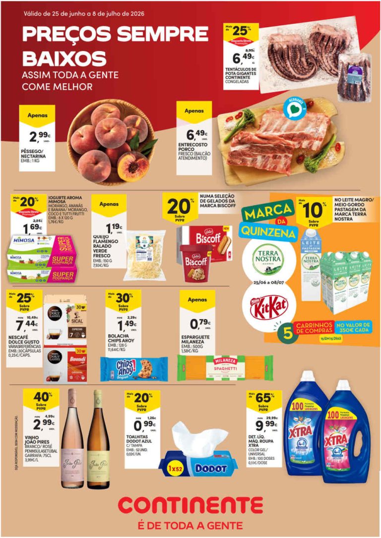 Folheto Continente Açores – Antevisão Promoções 25 junho a 8 julho