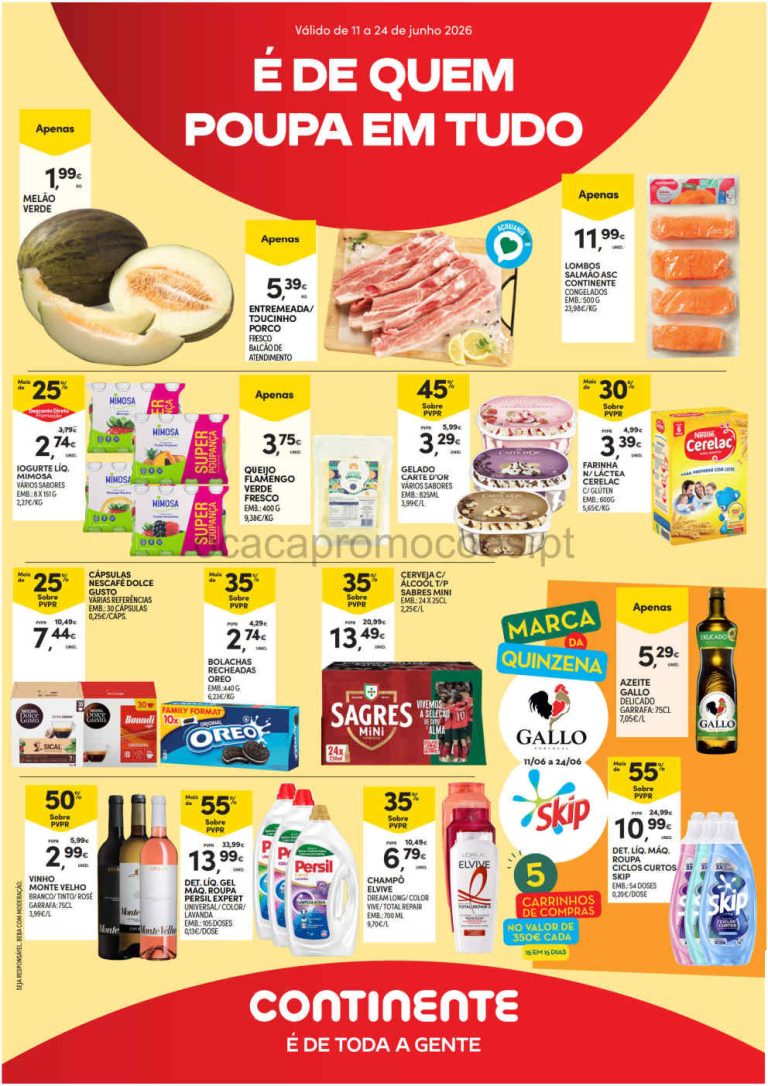 Folheto Continente Açores – Antevisão Promoções 11 a 24 de junho