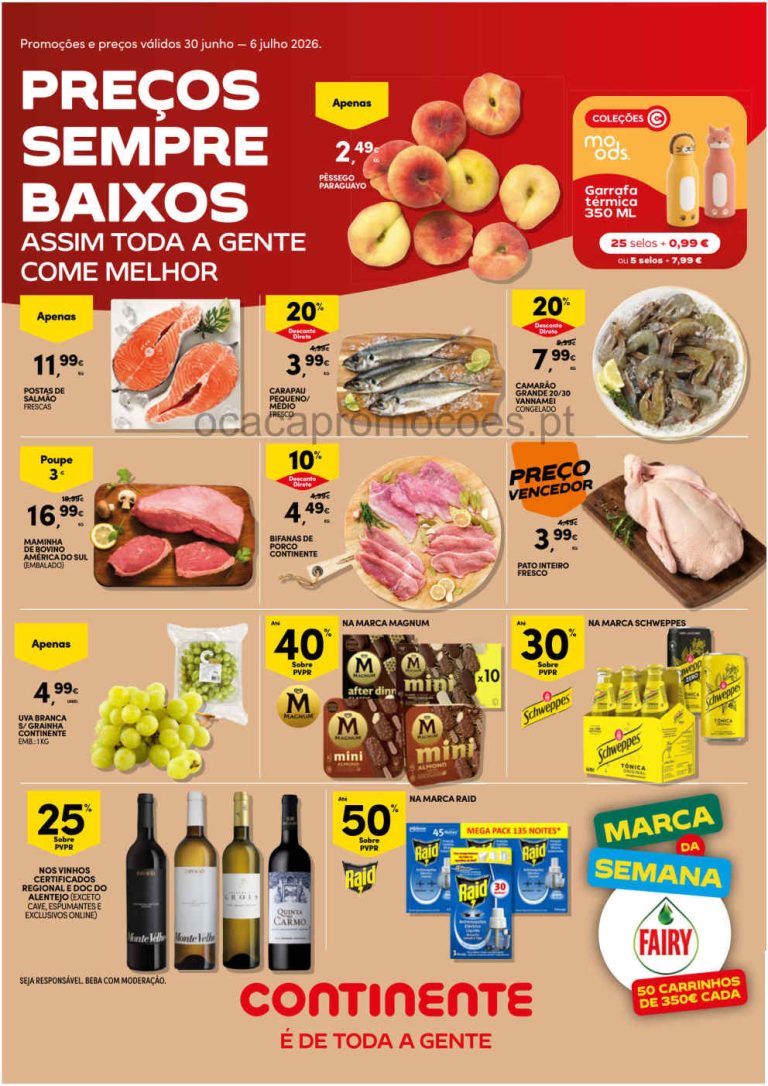 Folheto Continente – Antevisão Promoções 30 junho a 6 julho