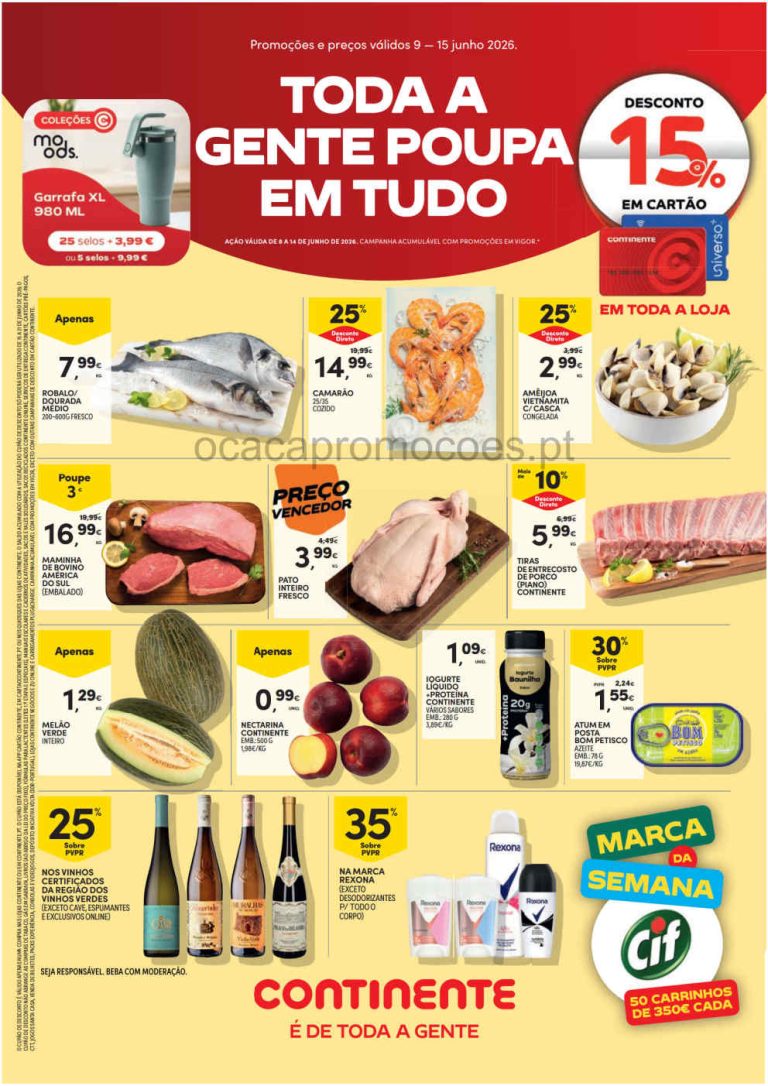 Folheto Continente – Antevisão Promoções 9 a 15 de junho