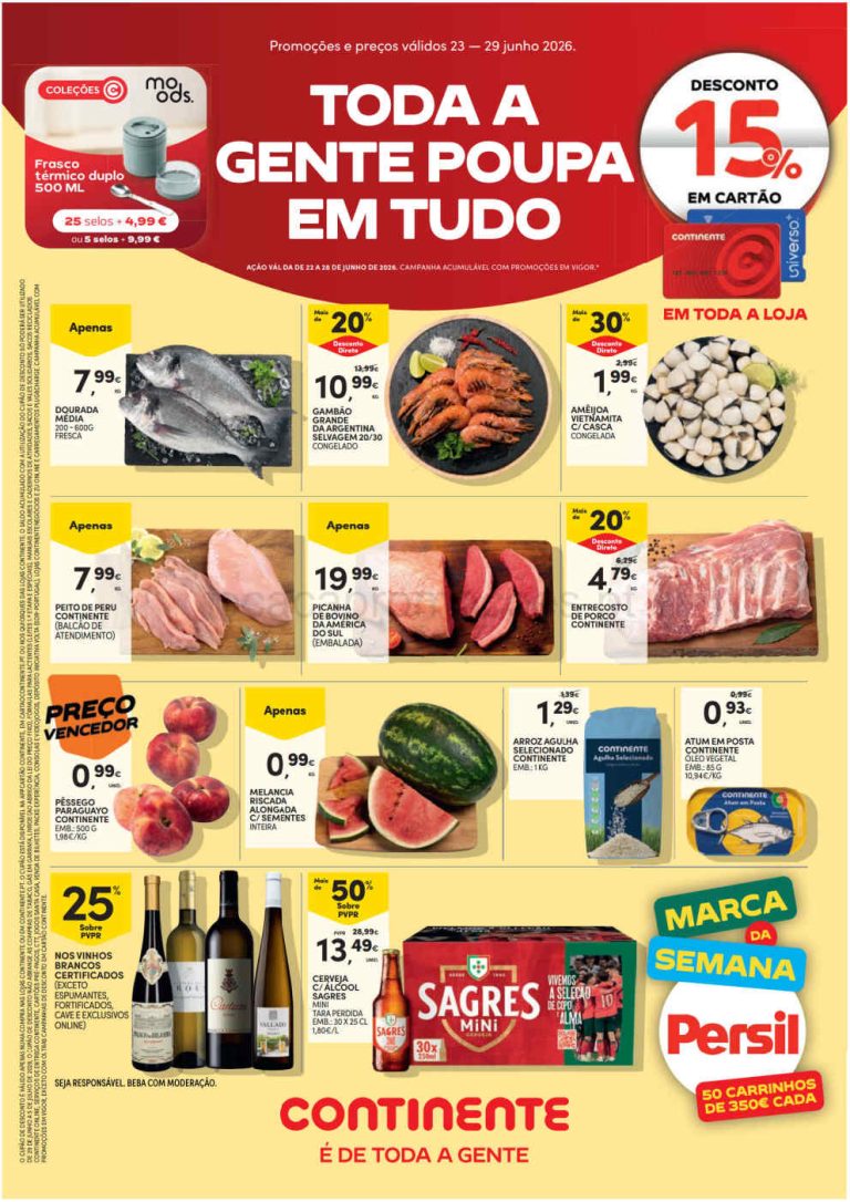 Folheto Continente – Antevisão Promoções 23 a 29 de junho