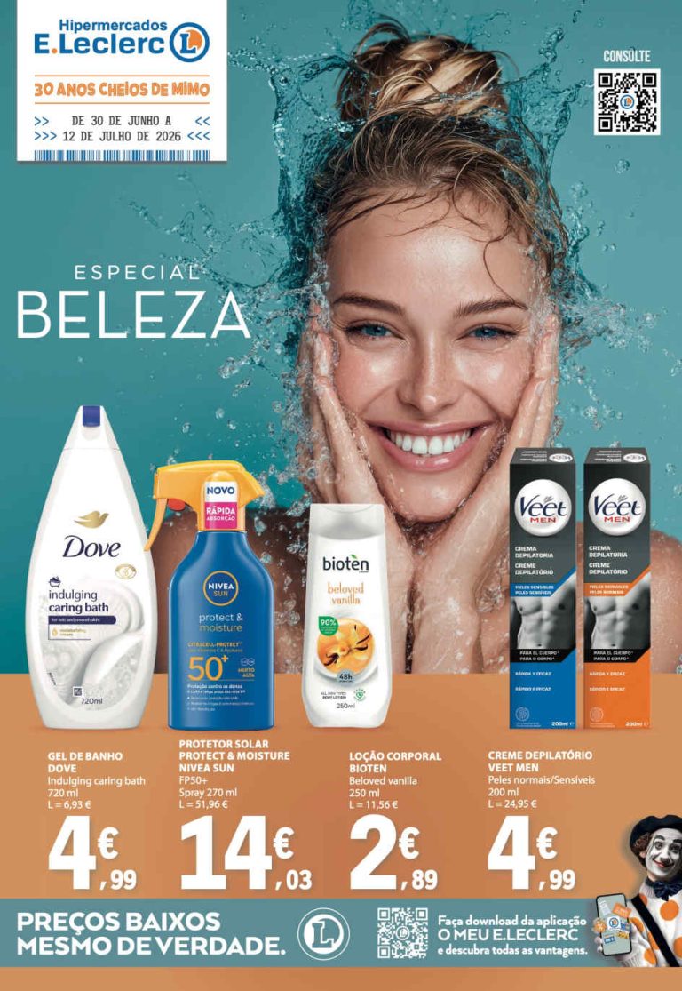 Folheto E Leclerc Beleza Verão – Antevisão Promoções 30 junho a 12 julho