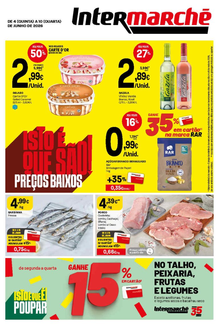 Folheto Intermarché – Antevisão Promoções 4 a 10 de junho