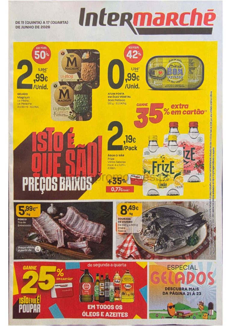 Folheto Intermarché – Antevisão Promoções 11 a 17 de junho