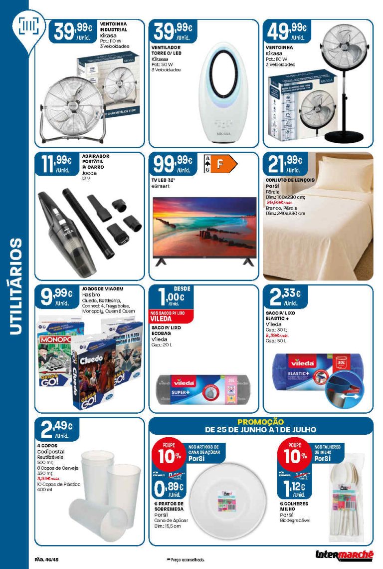 Folheto Intermarché bazar – Antevisão Promoções 25 junho a 1 julho