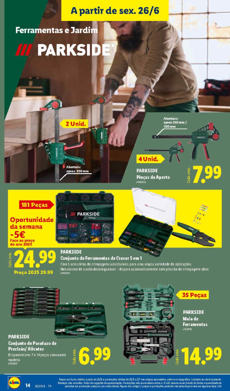 Folheto Lidl Parkside – Antevisão bazar Promoções de 26 junho a 2 julho