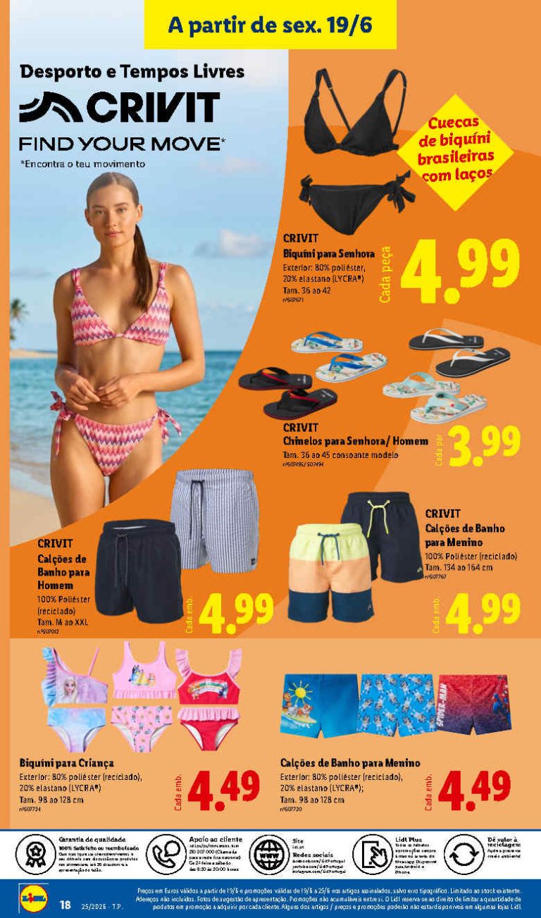 Folheto Lidl Crivit – Antevisão bazar Promoções 19 a 25 de junho
