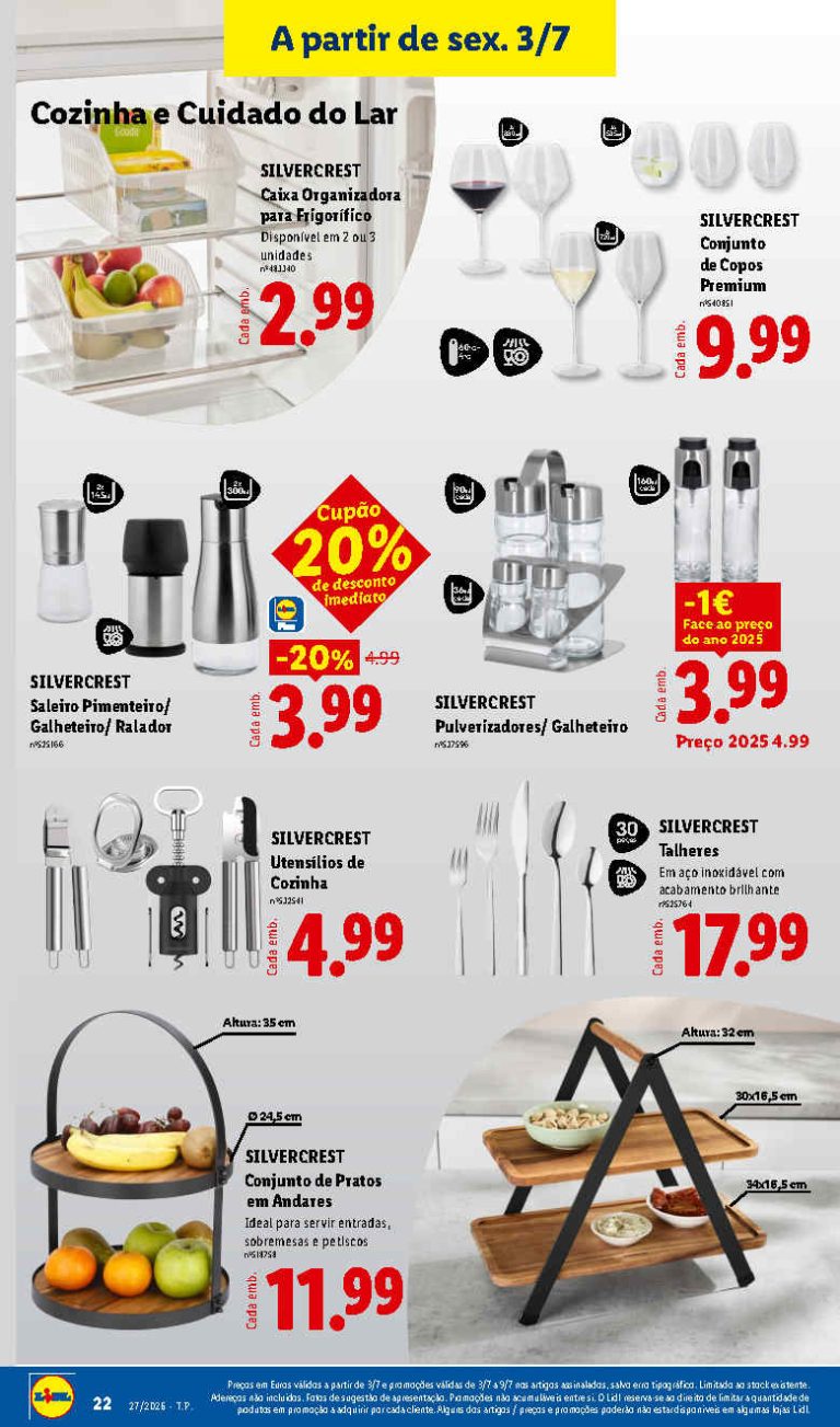 Folheto Lidl Silvercrest – Antevisão bazar Promoções de 3 a 9 julho