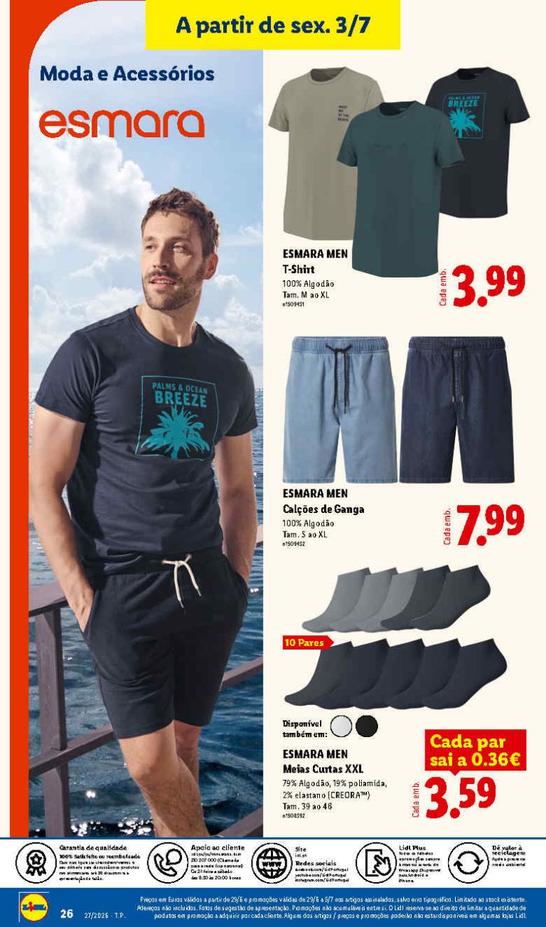 Folheto Lidl ESMARA – Antevisão bazar Promoções de 3 a 9 julho
