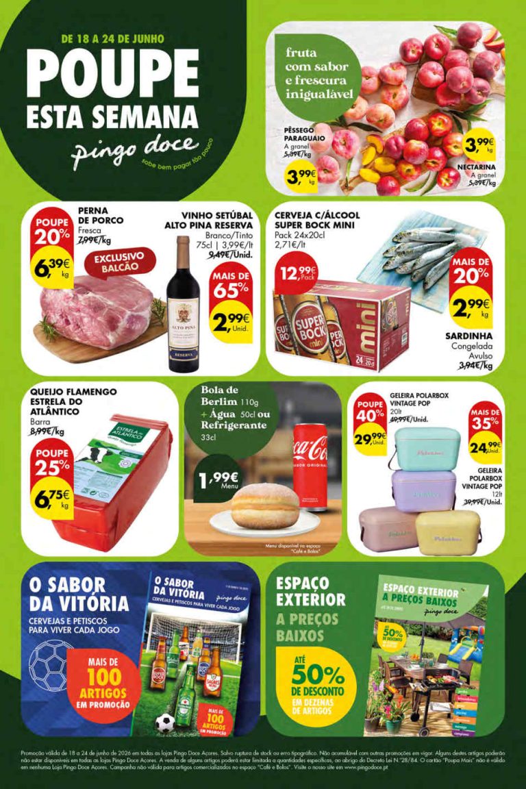 Folheto Pingo Doce Açores – Antevisão Promoções 18 a 24 de junho