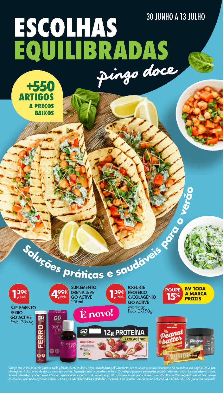 Folheto Pingo Doce Escolhas Equilibradas – Antevisão Promoções 30 junho a 13 julho