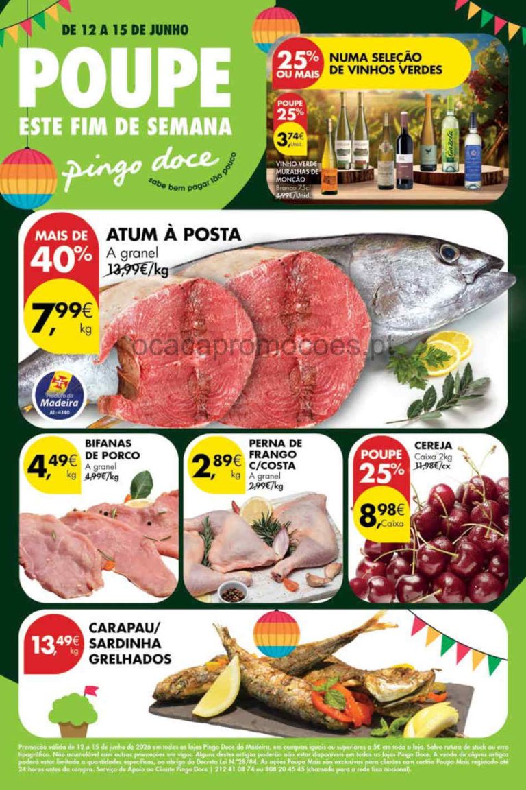 Folheto Pingo Doce Madeira Fim de semana – Antevisão Promoções 12 a 15 de junho