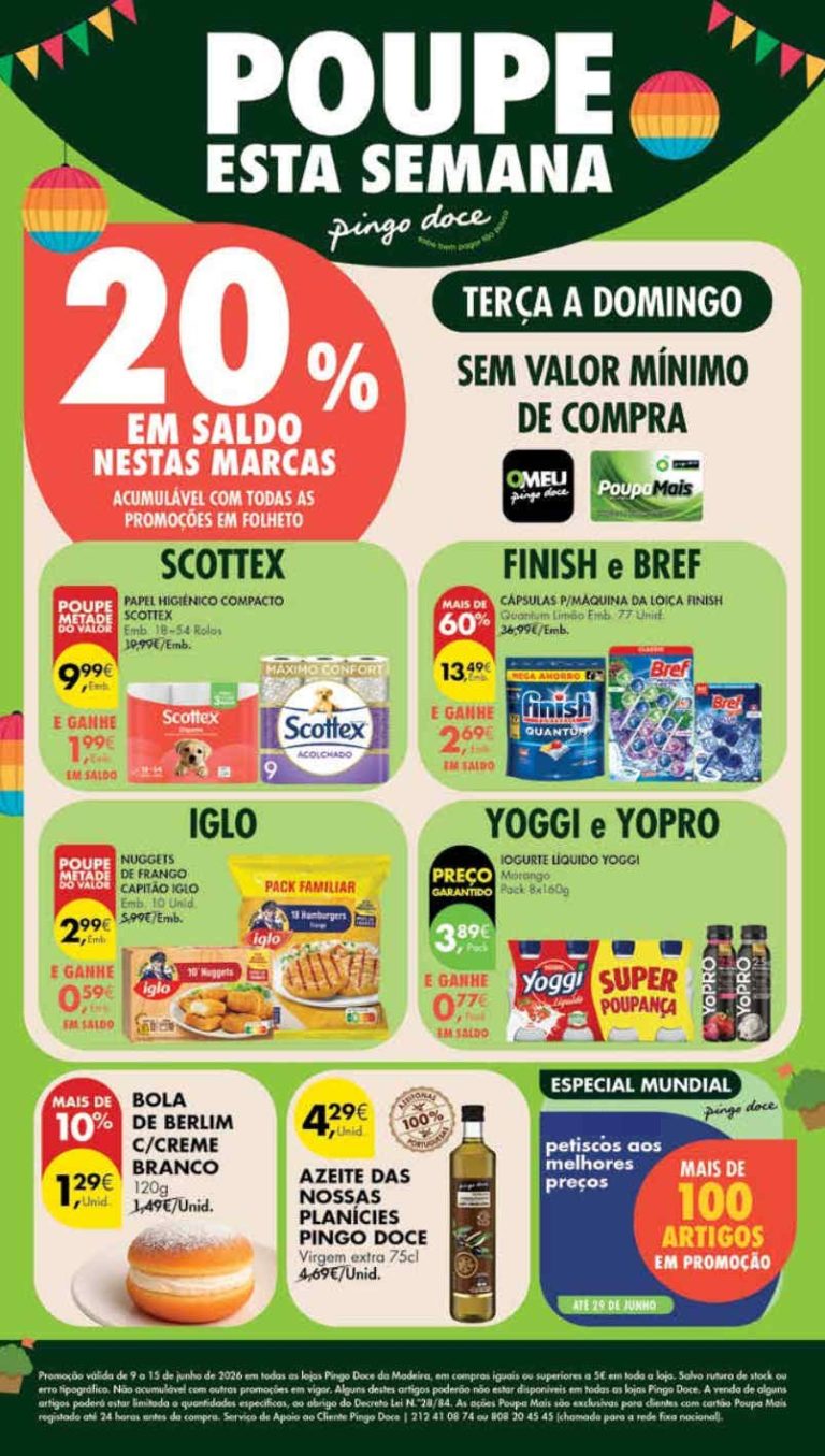 Folheto Pingo Doce Madeira – Antevisão Promoções 9 a 15 de junho