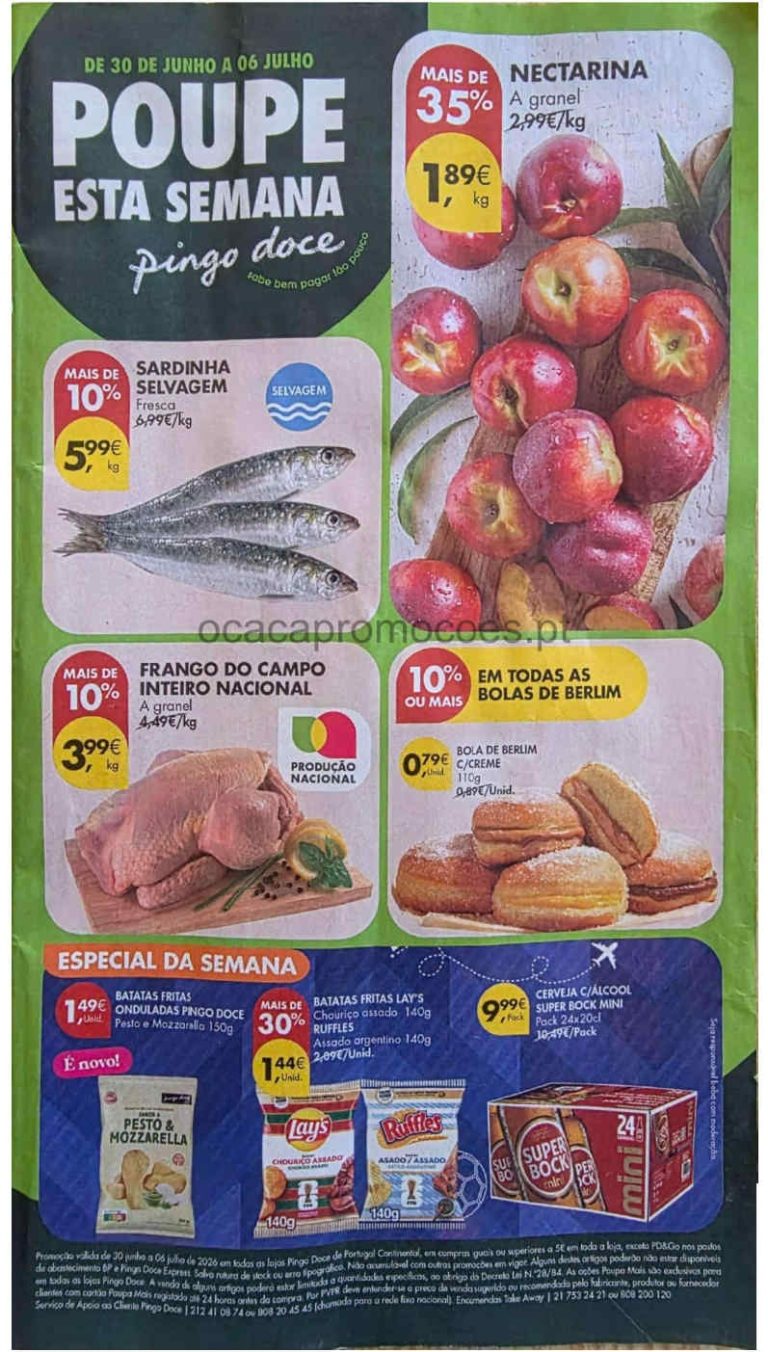 Folheto Pingo Doce – Antevisão Promoções 30 junho a 6 julho