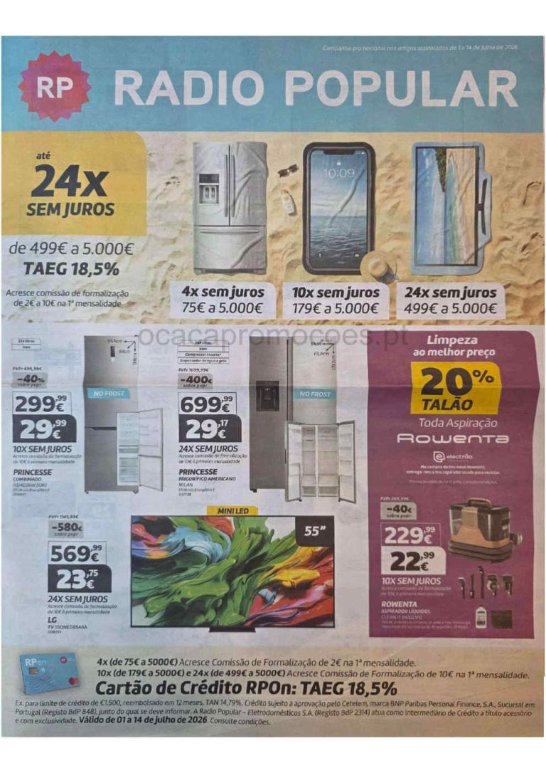 Folheto Rádio Popular – Antevisão promoções 1 a 14 de julho