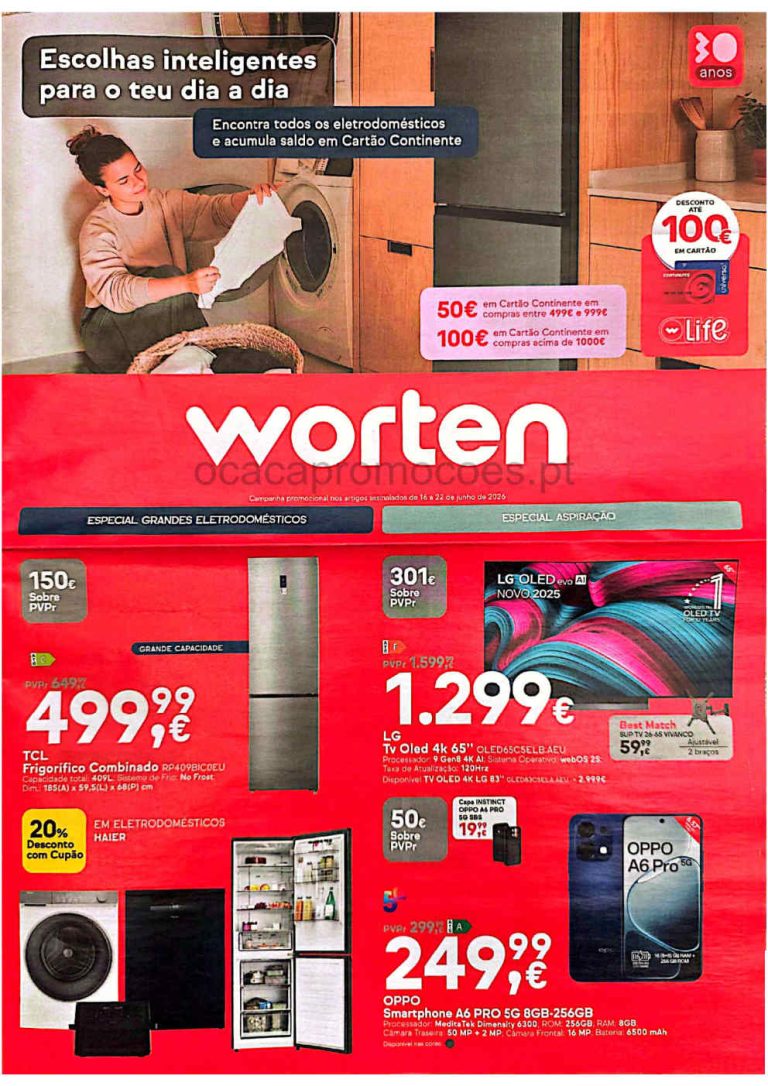 Folheto Worten – Antevisão Promoções 19 a 22 de junho