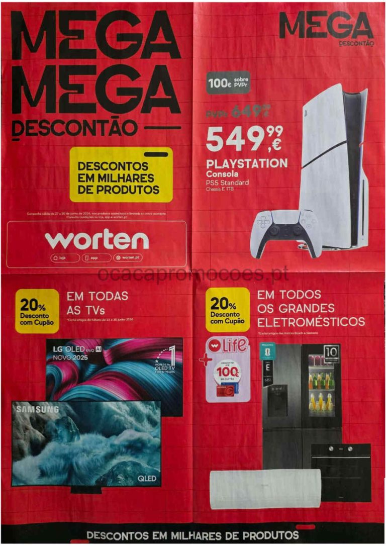 Folheto Worten Mega Descontão – Antevisão Promoções 27 a 30 de junho